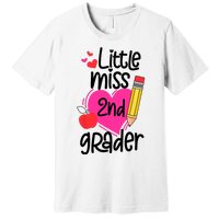 Little Miss 2nd Grader First Day Of Second Grade Girl Premium T-Shirt