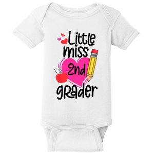 Little Miss 2nd Grader First Day Of Second Grade Girl Baby Bodysuit