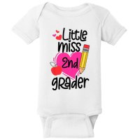 Little Miss 2nd Grader First Day Of Second Grade Girl Baby Bodysuit