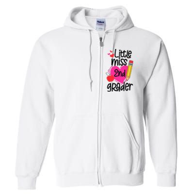 Little Miss 2nd Grader First Day Of Second Grade Girl Full Zip Hoodie