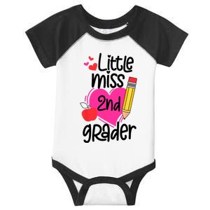 Little Miss 2nd Grader First Day Of Second Grade Girl Infant Baby Jersey Bodysuit