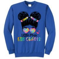 Little Miss 2Nd Grader Messy Bun Tie Dye Second Grade Gift Sweatshirt