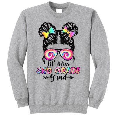 Lil' Miss 3rd Grade Grad Graduation Messy Bun Tall Sweatshirt