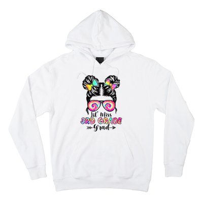 Lil' Miss 3rd Grade Grad Graduation Messy Bun Hoodie