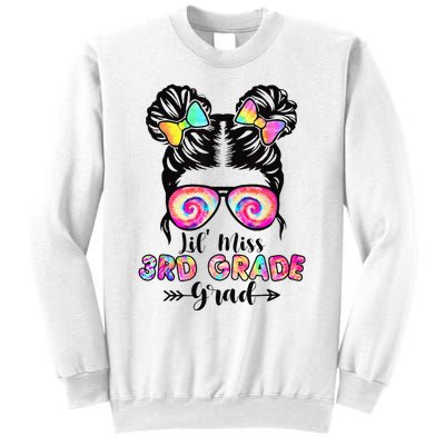 Lil' Miss 3rd Grade Grad Graduation Messy Bun Sweatshirt