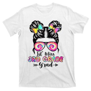 Lil' Miss 3rd Grade Grad Graduation Messy Bun T-Shirt