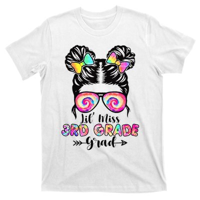 Lil' Miss 3rd Grade Grad Graduation Messy Bun T-Shirt