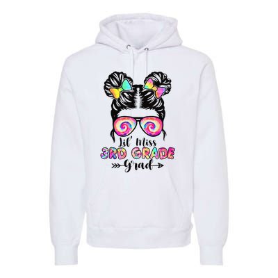 Lil' Miss 3rd Grade Grad Graduation Messy Bun Premium Hoodie