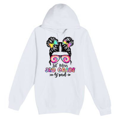 Lil' Miss 3rd Grade Grad Graduation Messy Bun Premium Pullover Hoodie