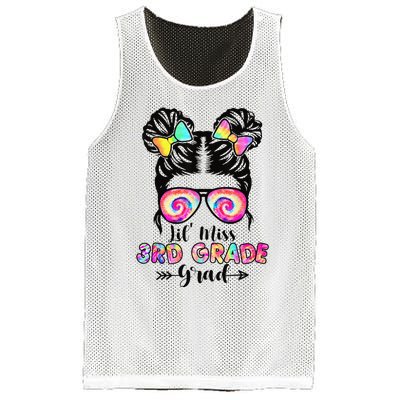 Lil' Miss 3rd Grade Grad Graduation Messy Bun Mesh Reversible Basketball Jersey Tank