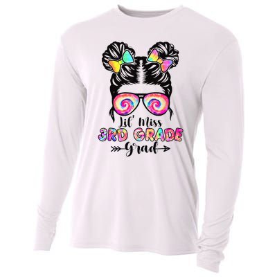 Lil' Miss 3rd Grade Grad Graduation Messy Bun Cooling Performance Long Sleeve Crew