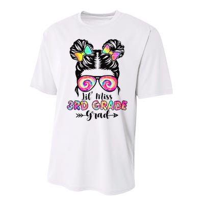 Lil' Miss 3rd Grade Grad Graduation Messy Bun Performance Sprint T-Shirt