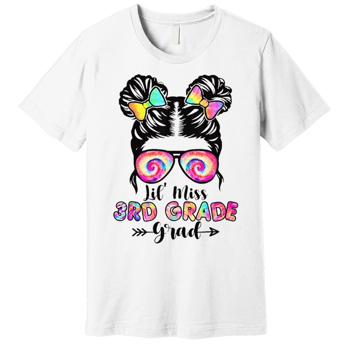 Lil' Miss 3rd Grade Grad Graduation Messy Bun Premium T-Shirt