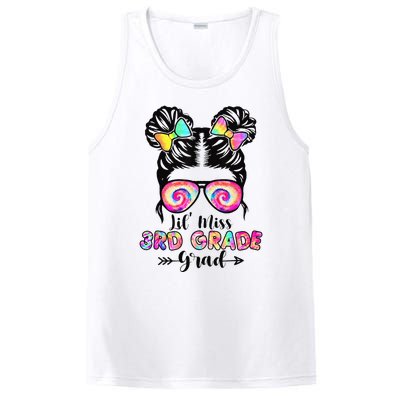 Lil' Miss 3rd Grade Grad Graduation Messy Bun PosiCharge Competitor Tank