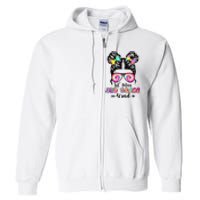 Lil' Miss 3rd Grade Grad Graduation Messy Bun Full Zip Hoodie