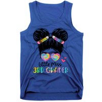 Little Miss 4Th Grader Messy Bun Tie Dye Fourth Grade Great Gift Tank Top