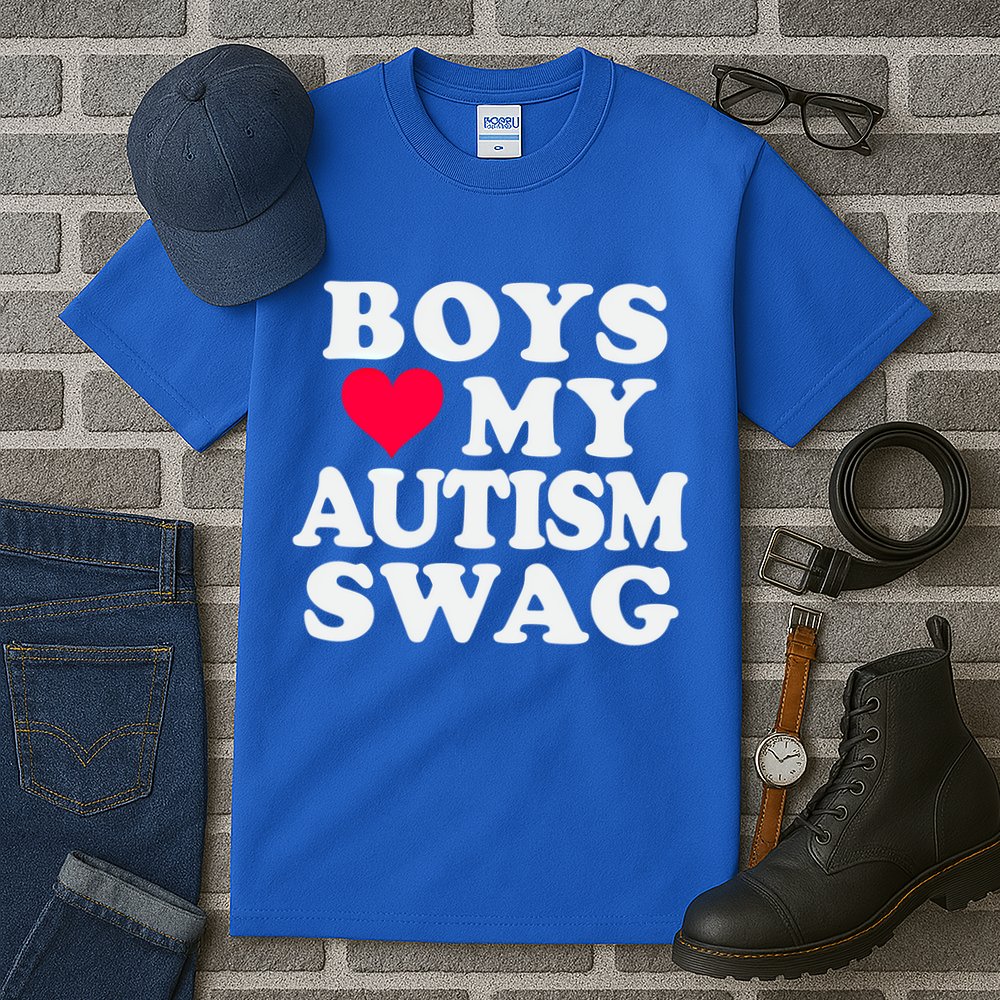 Love My Autism Swag Funny Autistic Awareness Idea Great Gift Tall T-Shirt
