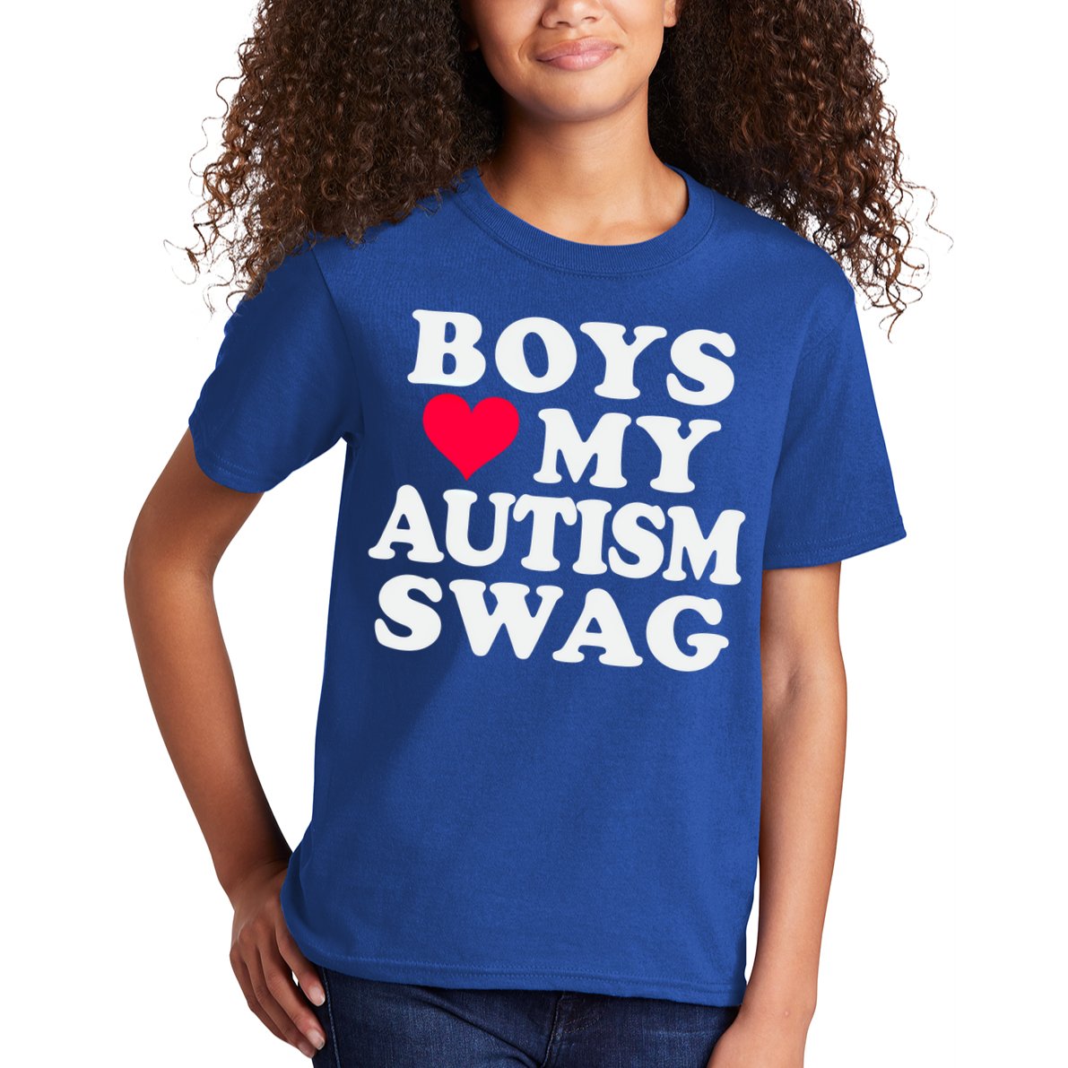 Love My Autism Swag Funny Autistic Awareness Idea Great Gift Kids T-Shirt