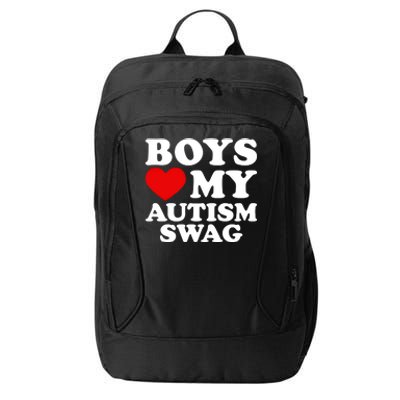 Love My Autism Swag Gift Funny Heart Autism Awareness Gift City Backpack