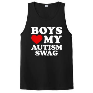 Love My Autism Swag Gift Funny Heart Autism Awareness Gift PosiCharge Competitor Tank