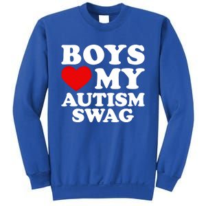 Love My Autism Swag Gift Funny Heart Autism Awareness Gift Sweatshirt