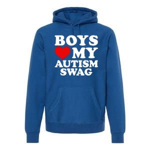 Love My Autism Swag Gift Funny Heart Autism Awareness Gift Premium Hoodie