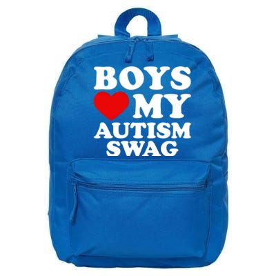 Love My Autism Swag Gift Funny Heart Autism Awareness Gift 16 in Basic Backpack