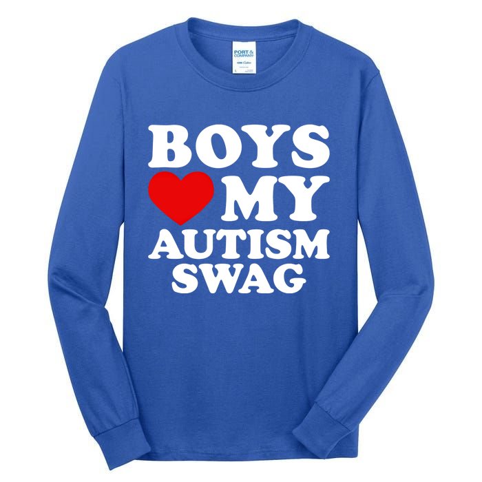 Love My Autism Swag Gift Funny Heart Autism Awareness Gift Tall Long Sleeve T-Shirt