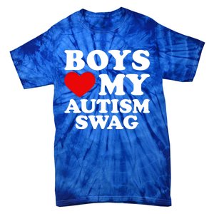 Love My Autism Swag Gift Funny Heart Autism Awareness Gift Tie-Dye T-Shirt