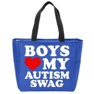 Love My Autism Swag Gift Funny Heart Autism Awareness Gift Zip Tote Bag