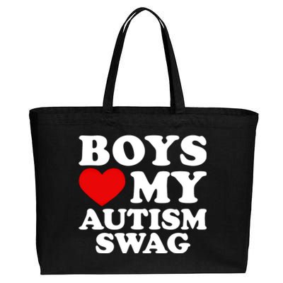 Love My Autism Swag Gift Funny Heart Autism Awareness Gift Cotton Canvas Jumbo Tote