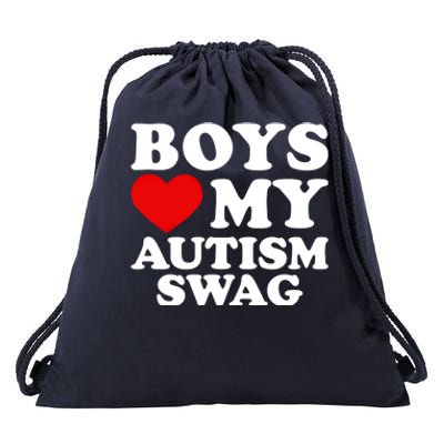 Love My Autism Swag Gift Funny Heart Autism Awareness Gift Drawstring Bag