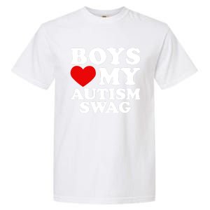 Love My Autism Swag Gift Funny Heart Autism Awareness Gift Garment-Dyed Heavyweight T-Shirt