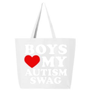 Love My Autism Swag Gift Funny Heart Autism Awareness Gift 25L Jumbo Tote