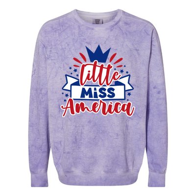 Little Miss America Illustration Novelty Graphic Designs Gift Colorblast Crewneck Sweatshirt