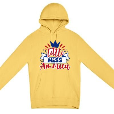 Little Miss America Illustration Novelty Graphic Designs Gift Premium Pullover Hoodie