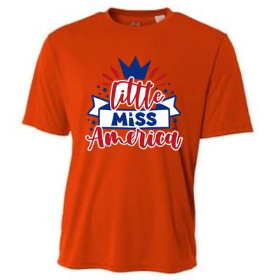 Little Miss America Illustration Novelty Graphic Designs Gift Cooling Performance Crew T-Shirt