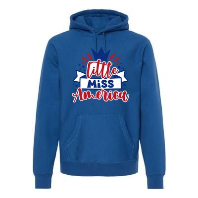 Little Miss America Illustration Novelty Graphic Designs Gift Premium Hoodie