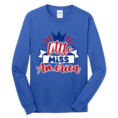 Little Miss America Illustration Novelty Graphic Designs Gift Tall Long Sleeve T-Shirt