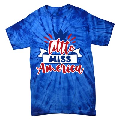 Little Miss America Illustration Novelty Graphic Designs Gift Tie-Dye T-Shirt