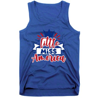 Little Miss America Illustration Novelty Graphic Designs Gift Tank Top