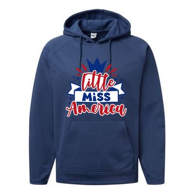 Little Miss America Illustration Novelty Graphic Designs Gift Performance Fleece Hoodie