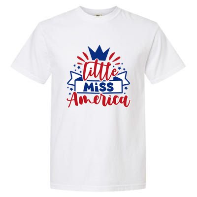 Little Miss America Illustration Novelty Graphic Designs Gift Garment-Dyed Heavyweight T-Shirt