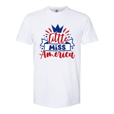 Little Miss America Illustration Novelty Graphic Designs Gift Softstyle CVC T-Shirt