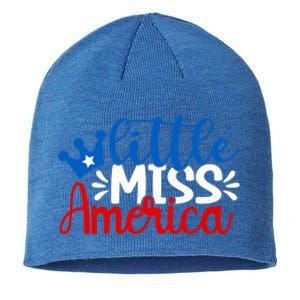 Little Miss America Gift 4th Of July Independence Day Gift Sustainable Beanie