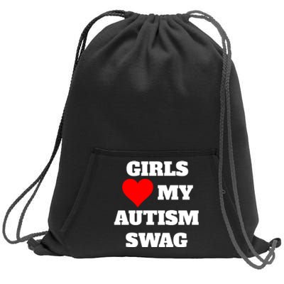 Love My Autism Swag Funny Heart Autism Awareness Sweatshirt Cinch Pack Bag