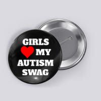 Love My Autism Swag Funny Heart Autism Awareness Button