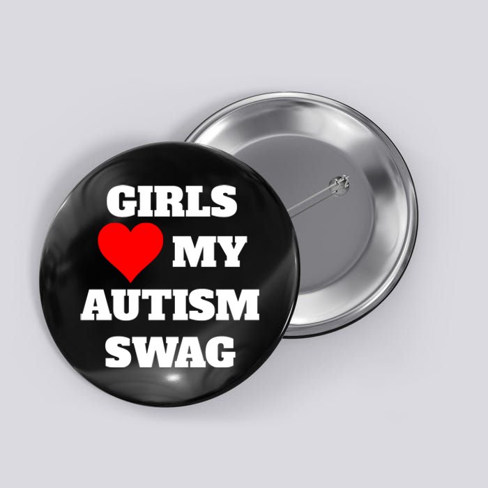 Love My Autism Swag Funny Heart Autism Awareness Button