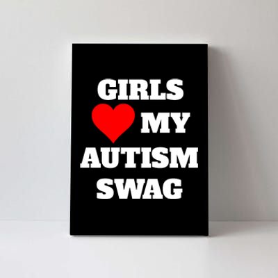 Love My Autism Swag Funny Heart Autism Awareness Canvas