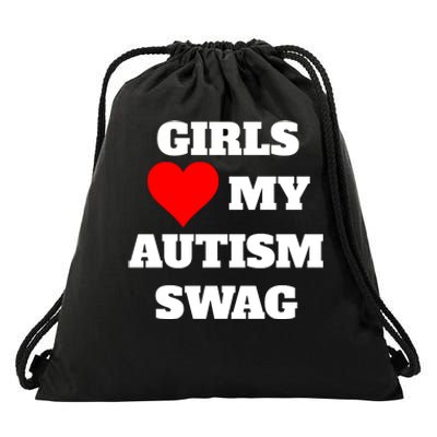 Love My Autism Swag Funny Heart Autism Awareness Drawstring Bag